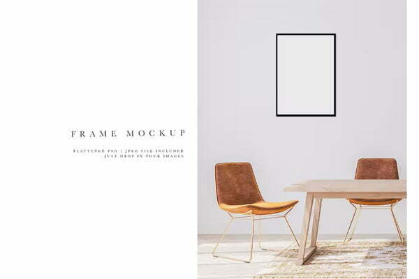 Frame Mockup 2632 Black Portrait Interior
