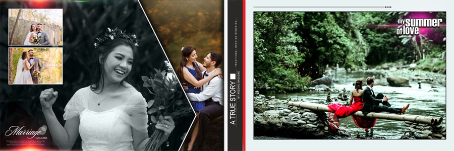 Romantic Wedding Photo Album PSD 2025 Template