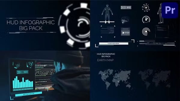 Hud Infographic Big Pack for Premiere Pro Hud Infographic Big Pack for Premiere Pro