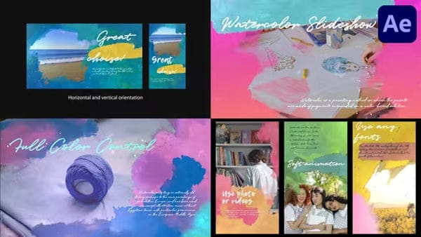 Watercolor Ink Slideshow for AE Watercolor Ink Slideshow for AE