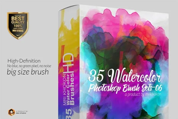 35 Hi-Res Water Color PS Brush Set 6 | Luckystudio4u