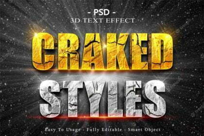3D Craked Text Style Effect