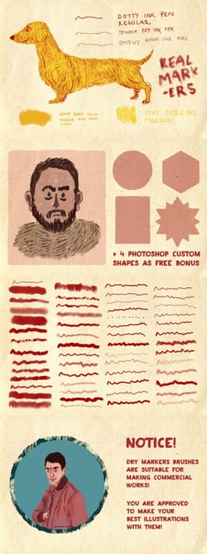 68 Dry Markers Photoshop Brushes 68 Dry Markers Photoshop Brushes