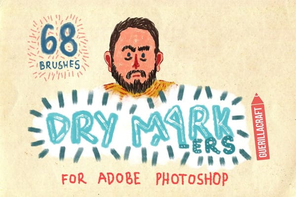 68 Dry Markers Photoshop Brushes