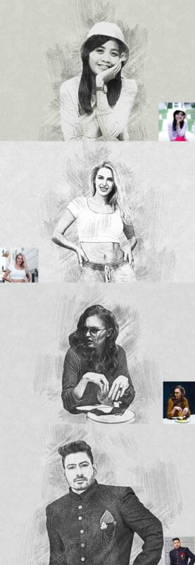 Canvas Portrait Drawing PS Action Canvas Portrait Drawing PS Action