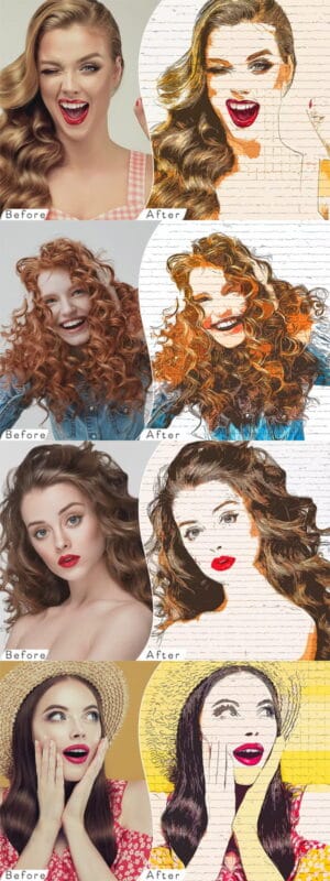 Real Vector Cartoon Painting Photoshop Action Real Vector Cartoon Painting Photoshop Action