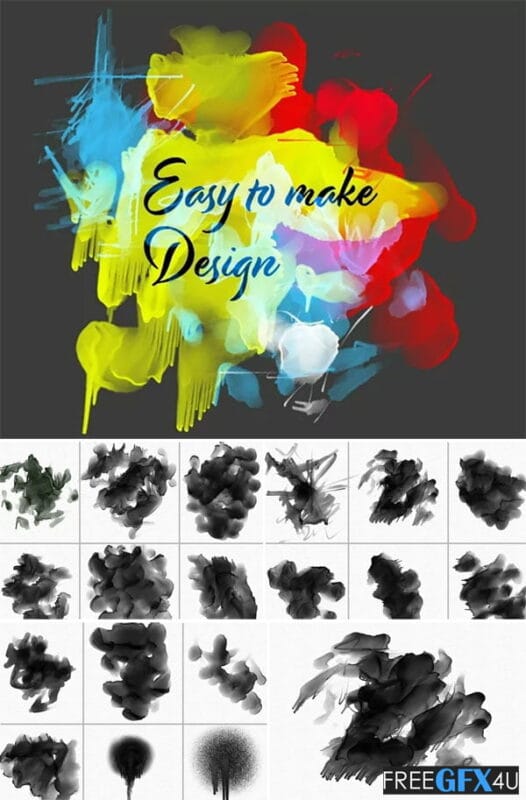 Water Color Photoshop Brush Set-4 Water Color Photoshop Brush