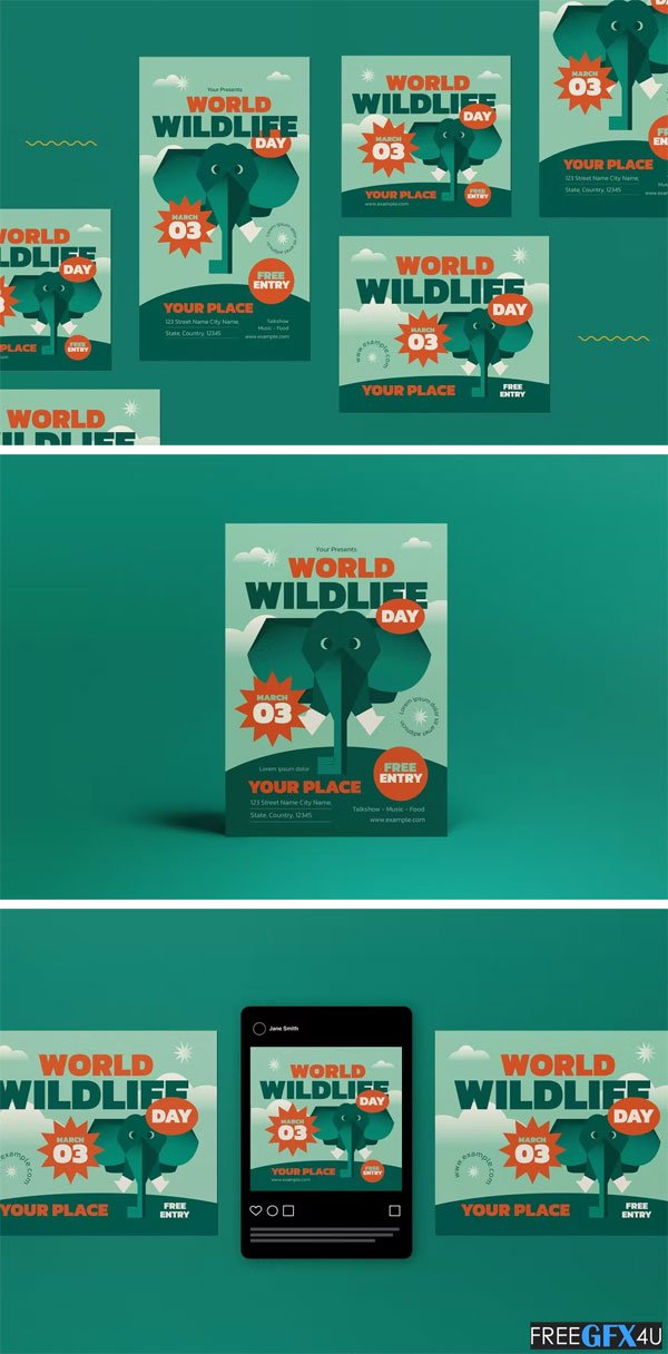 World Wildlife Day Flyer Set