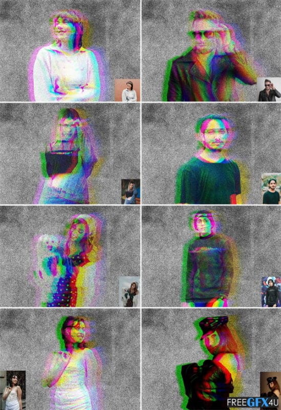 Anaglyph Risograph Photoshop Action Anaglyph Risograph Action