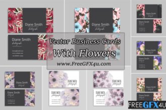 Vector Business Cards With Flowers