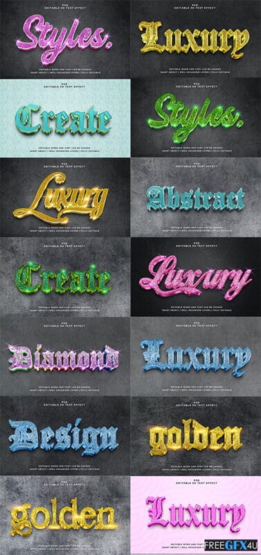 15 Photoshop Editable 3d Text Effect Style Pack 15 Photoshop Editable 3d Text Effect