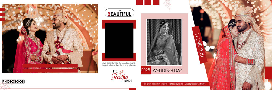 Editorial Style Wedding Album Design PSD Layout 22