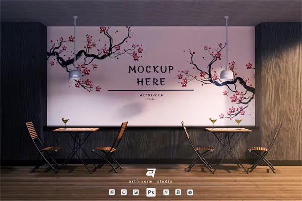 Bundle Lounge Wall Mockup Bundle Lounge Wall Mockup
