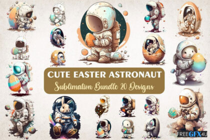 Cute Astronaut Easter Sublimation