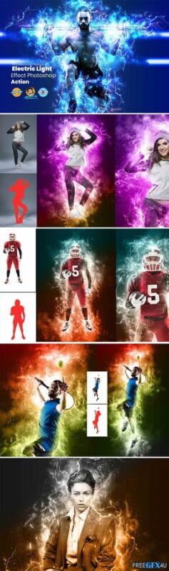 Electric Effect Photoshop Action Electric Effect Action