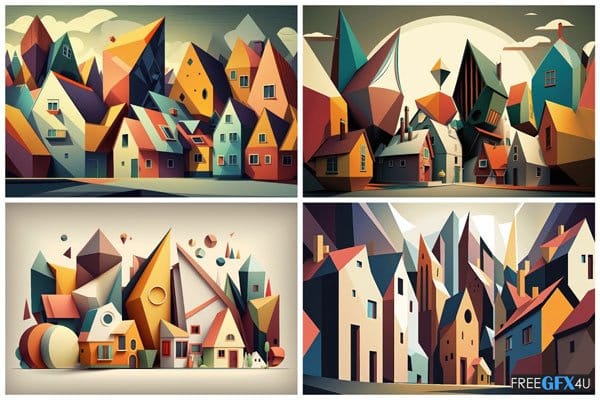 Geometric Village Wallpapers In 6K Geometric Village Wallpapers
