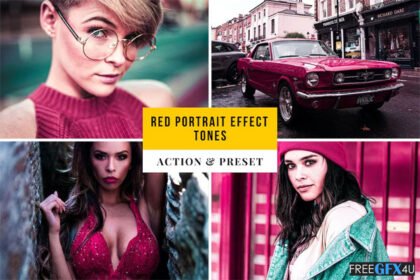 Red Portrait Effect Tones Action & Preset