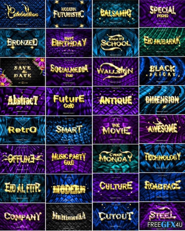 Luxury Gold 3D Text Style Mockup Bundle Luxury Gold 3D Text Style Mockup