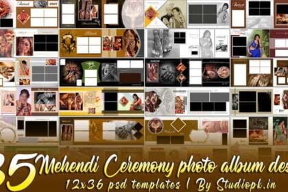 35 Mehendi Photo Album Design PSD 12x36 Templates
