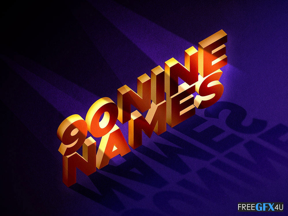 3D Isometric Text Effect