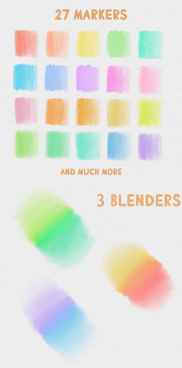 40 Copic inspired Marker Brush 40 Copic inspired Marker Brush