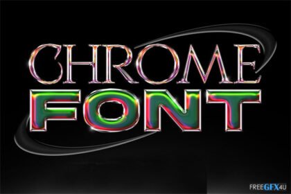 Abstract Chrome Text Effect