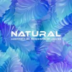 Natural 3D Background With Blue Leaves