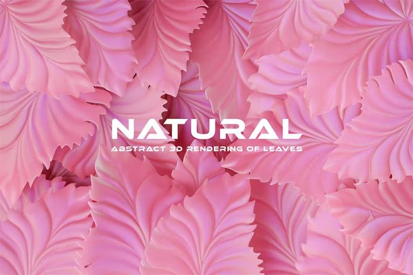 Natural 3D Background With Pink Leaves Natural 3D Background With Pink Leaves