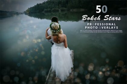 50 Bokeh Stars Photo Overlays