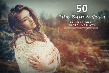 50 Film Burn & Grain Photo Overlays