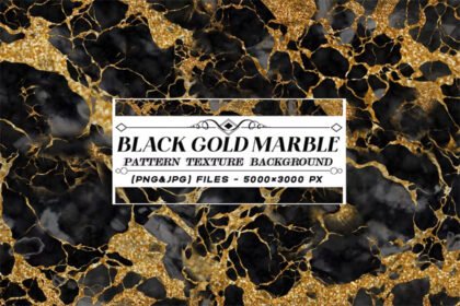 Black and Gold Marble Textures Pattern