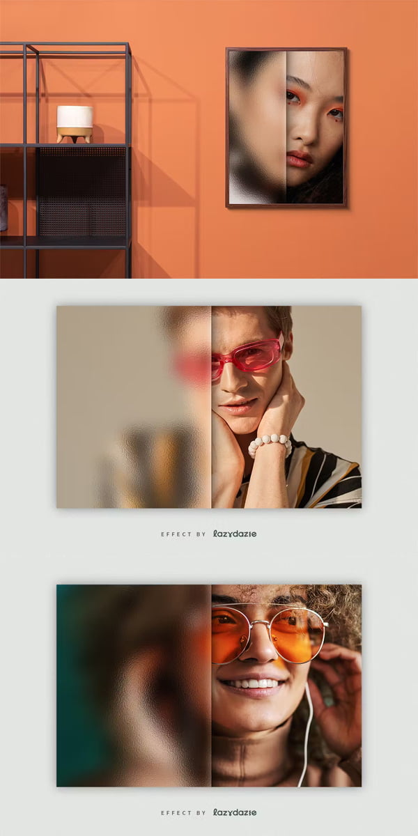 Glass Texture PSD Photo Effect Glass Texture PSD Photo Effect