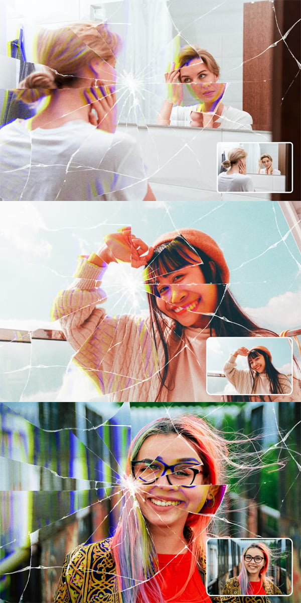 Broken Glass Effect Portrait Broken Glass Effect Portrait