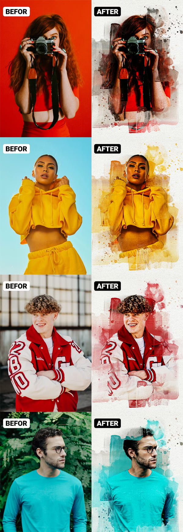 Watercolor Photo Effect Action Watercolor Photo Effect Action