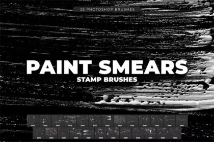 25 Paint Smears Photoshop Brushes
