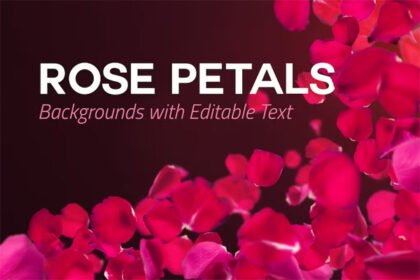 4 Rose Petals Backgrounds with Editable Text