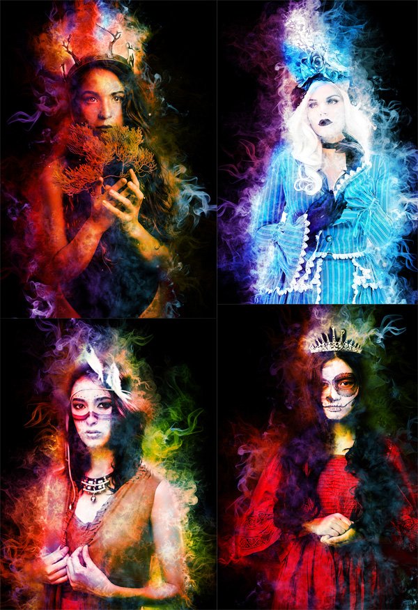 Amazing Colored Smoke Photoshop Action