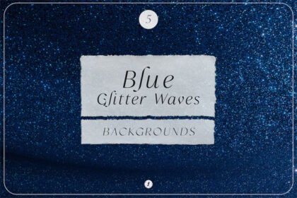 Blue Glitter Waves Backgrounds