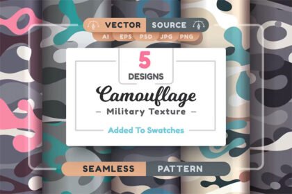 Camouflage Seamless Patterns Military Textures