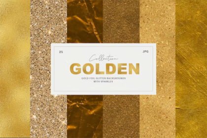Golden Foil Glitter Textures