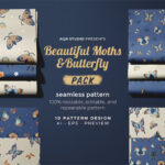 Moths and Butterfly Seamless Pattern