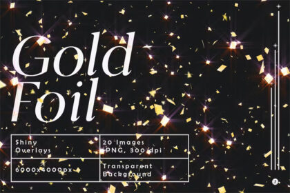 Shiny Gold Foil Confetti Overlays