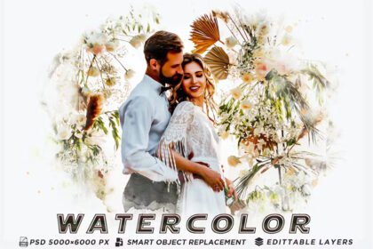 Watercolor Wedding Photo Effects