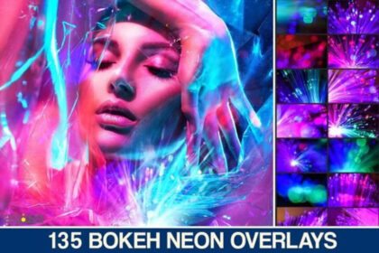 Neon Bokeh Overlays Textures Backgrounds