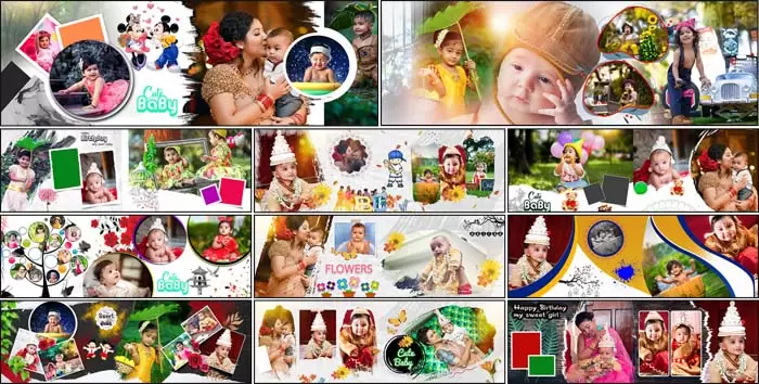 Baby Birthday Album Design Psd