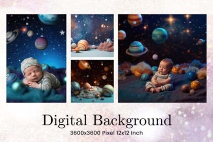 New Born Studio Baby Backdrop Overlays