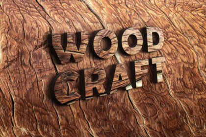 3D Wooden Logo Mockup