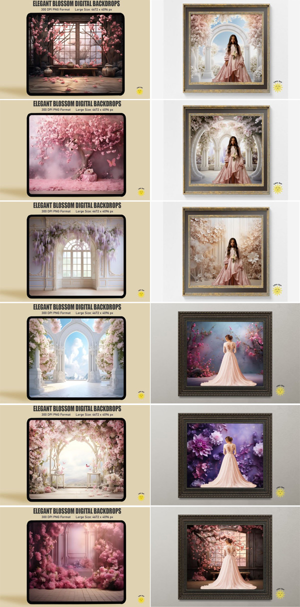 Elegant Blossom Digital Backdrops Elegant Blossom Digital Backdrops
