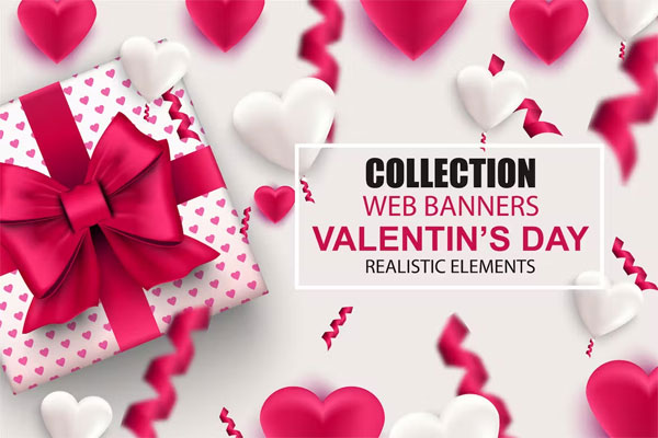 Collection Web Banners Template For Valentine's Day