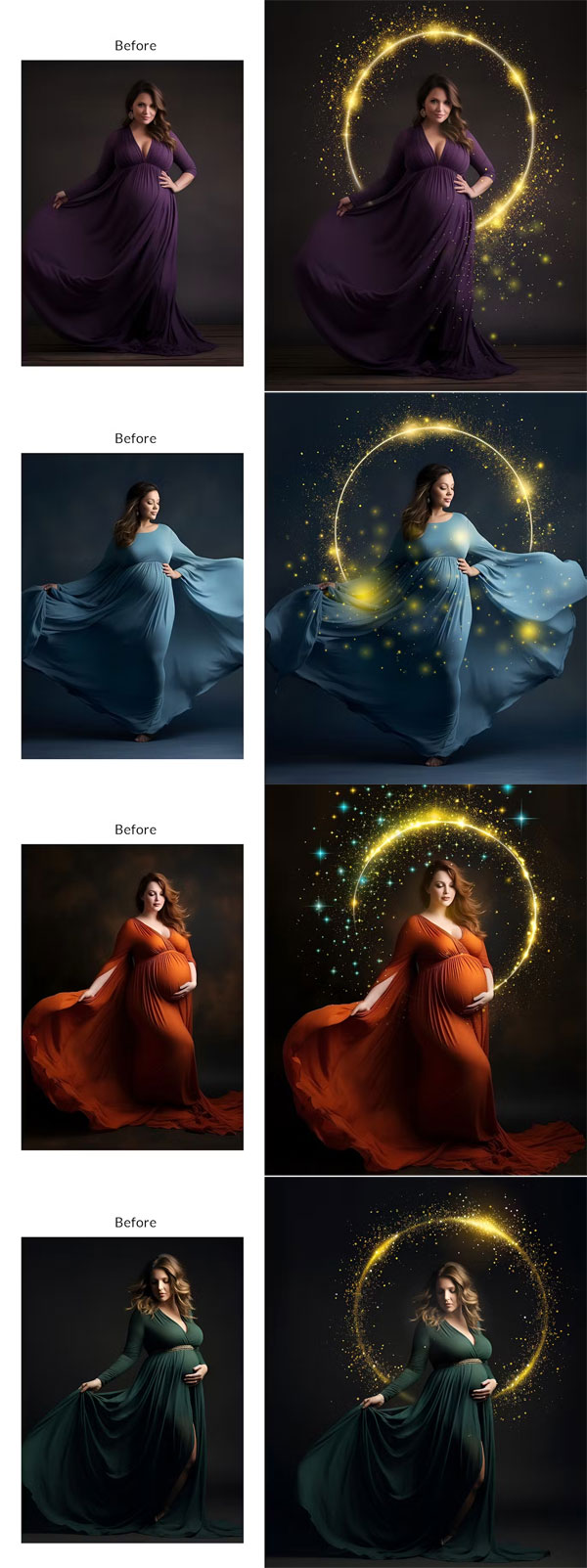 Golden Halo Ring Light Maternity Overlays